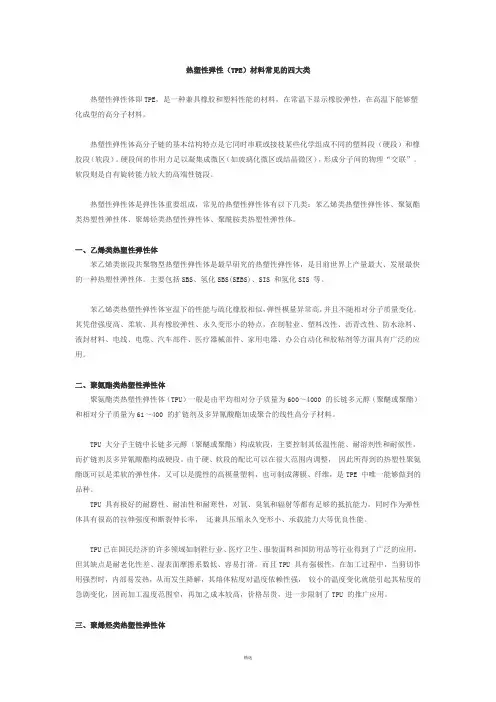 热塑性弹性(TPE)材料常见的四大类