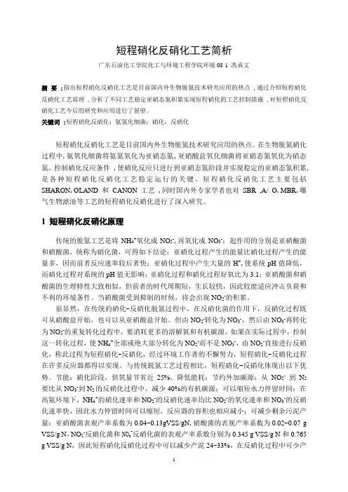 短程硝化反硝化工艺