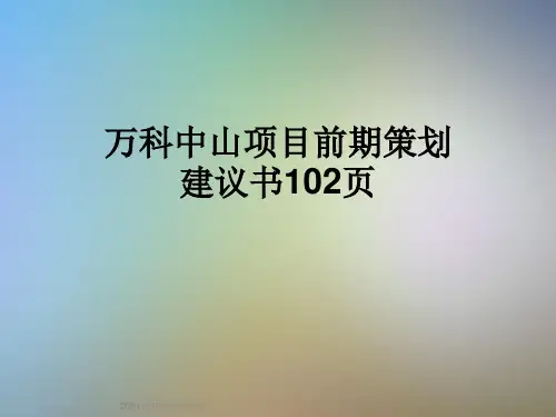 万科中山项目前期策划建议书102页