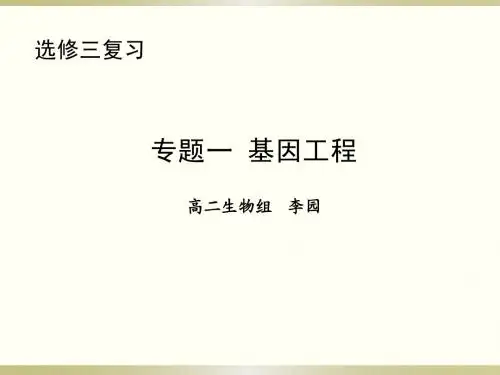 基因工程复习01