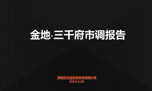 金地三千府个案分析2013.6.26