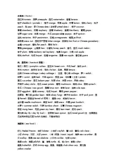 水果蔬菜大全