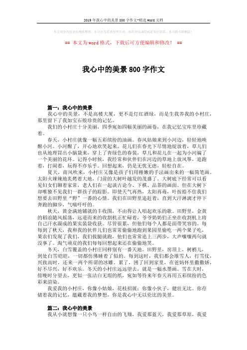 2019年我心中的美景800字作文-精选word文档 (3页)