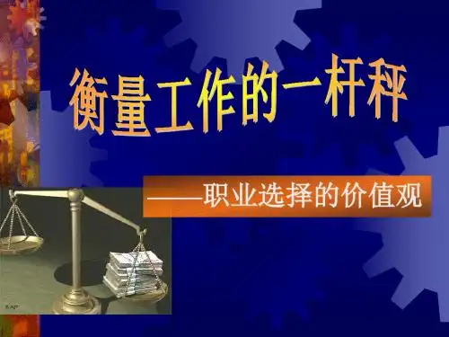 职业选择的价值观 PPT课件