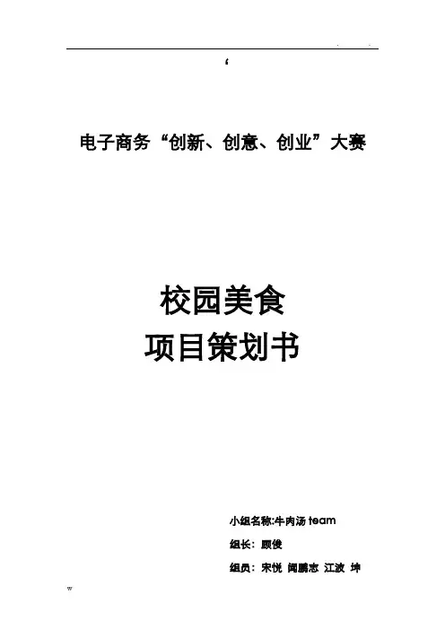 三创大赛策划书