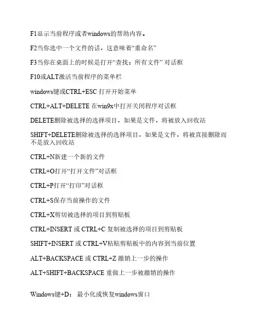 常用快捷键