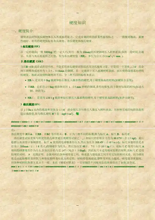 布氏硬度和洛氏硬度对照表