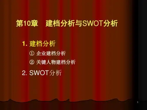 建档分析与SWOT分析讲解