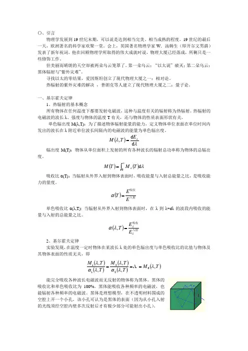 量子物理学-黑体辐射的“紫外灾难”与能量量子化20150920