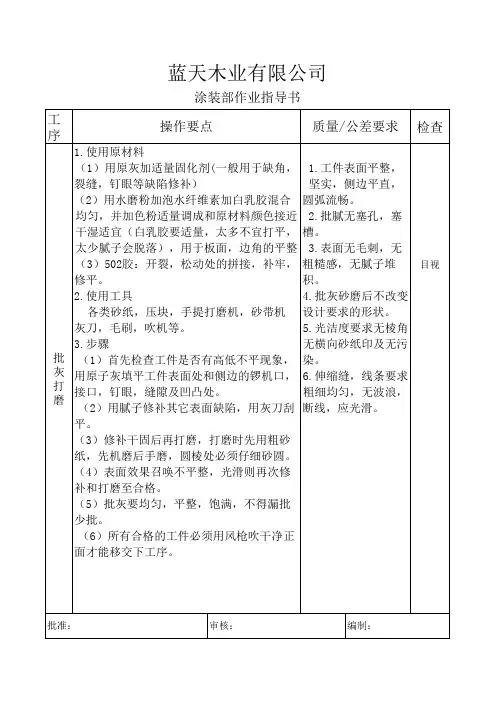 批灰打磨作业指导书