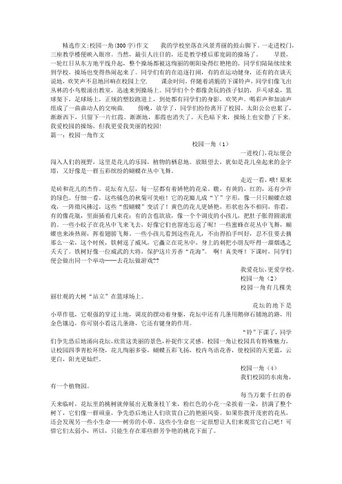 校园一角(300字)作文