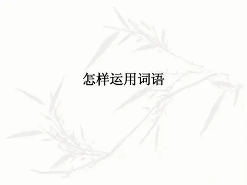 如何运用词语