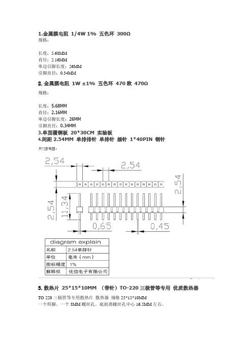 元器件参数