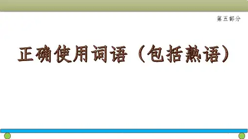 正确使用词语包括熟语ppt课件