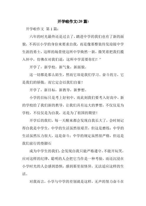 新整理开学啦作文(20篇)