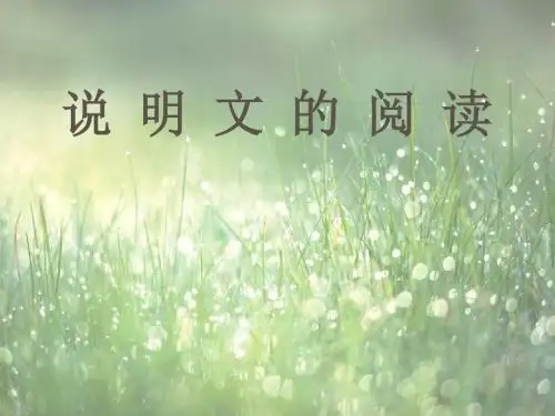 说明文阅读复习