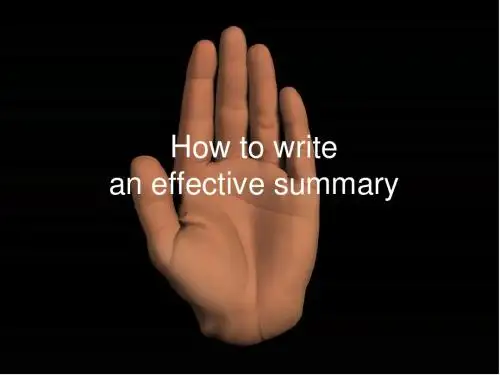 How to write an effective summary__ 3