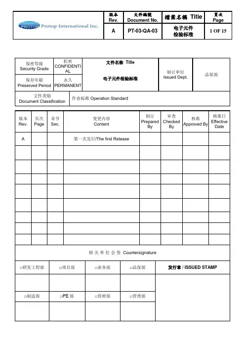 电子元件检验规范