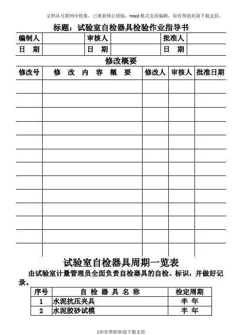 CP11102试验室自检器具检验作业指导书