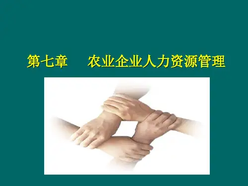 农业企业人力资源管理概述