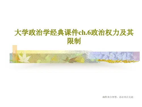 大学政治学经典课件ch.6政治权力及其限制59页PPT