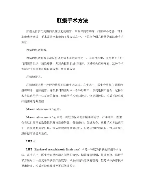 肛瘘手术方法