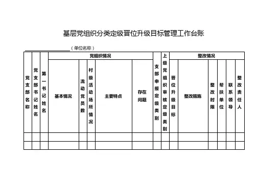 基层党组织分类定级晋位升级目标管理工作台账【模板】