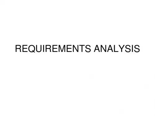 REQUIREMENTS ANALYSIS