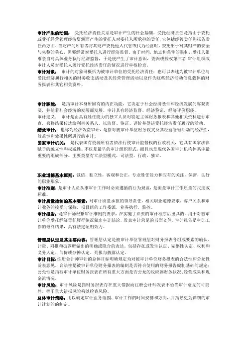 审计名词解释
