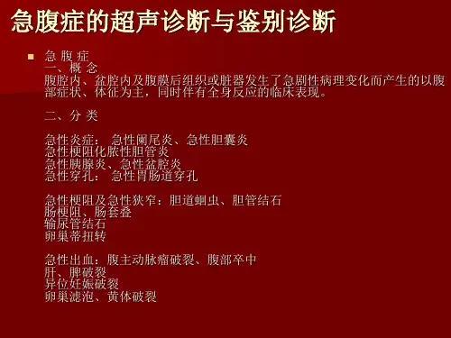 急腹症超声诊断与 鉴别诊断