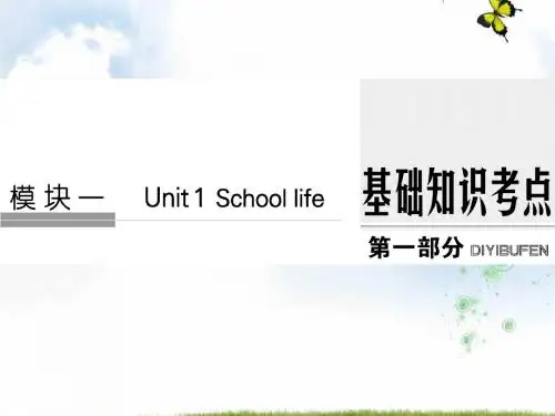 2019版高考英语(译林通用)大一轮复习课件+第一部分+模块一+Unit+1
