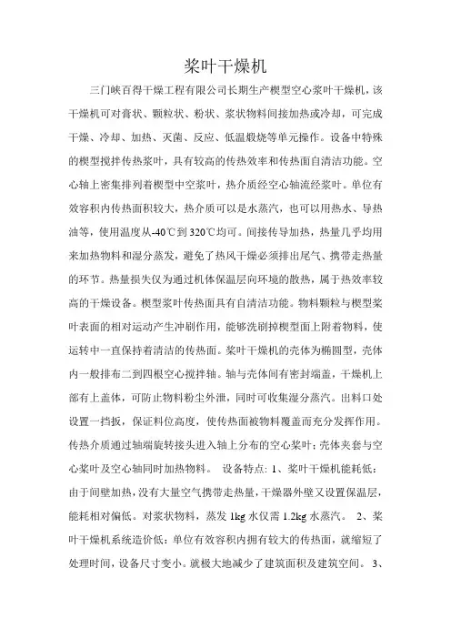 空心桨叶干燥机-百得干燥