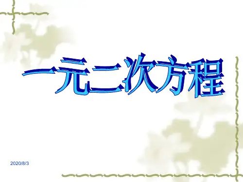 初中一元二次方程课件ppt
