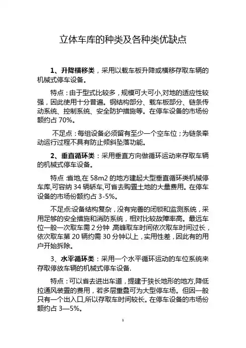 八种立体车库优缺点