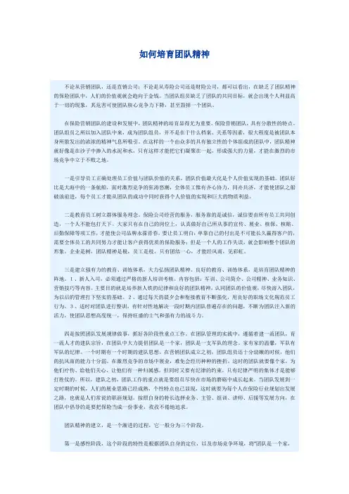 如何培育团队精神