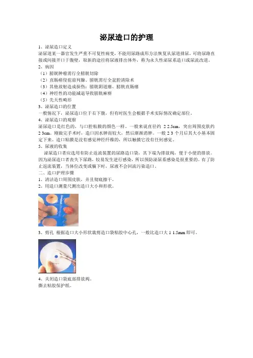 泌尿造口的护理