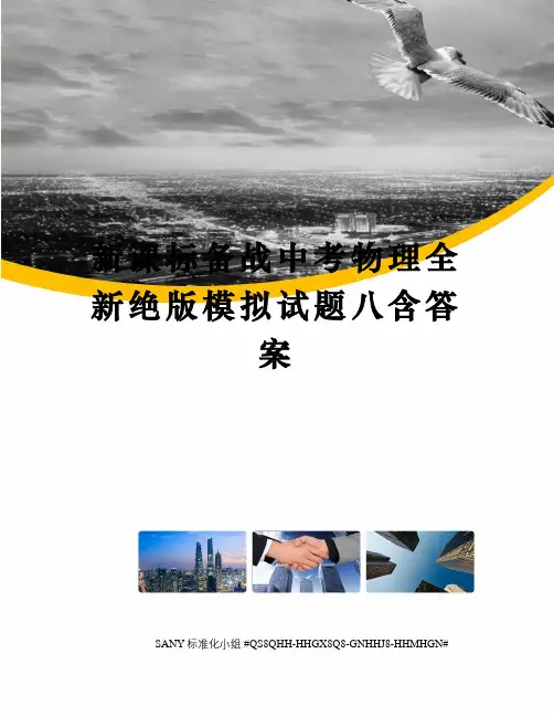 新课标备战中考物理全新绝版模拟试题八含答案