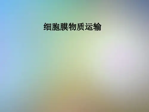 细胞膜物质运输