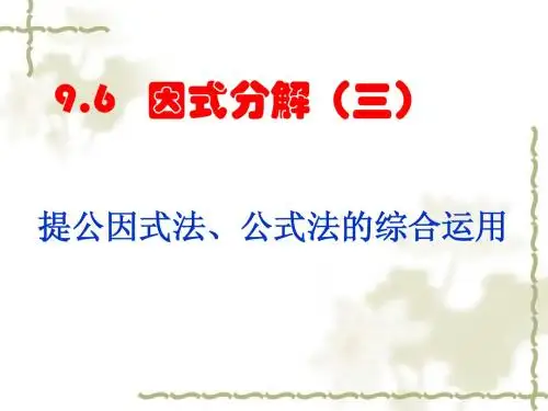 9.6_因式分解(3)--提公因式法、公式法的综合运用