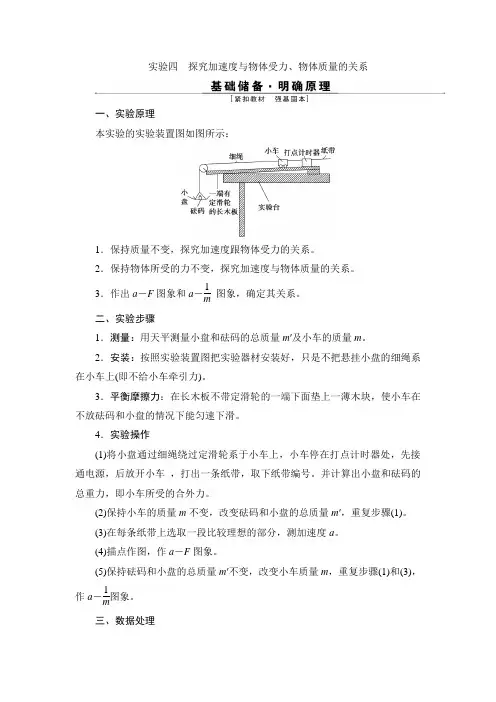 5 实验四 探究加速度与物体受力、物体质量的关系
