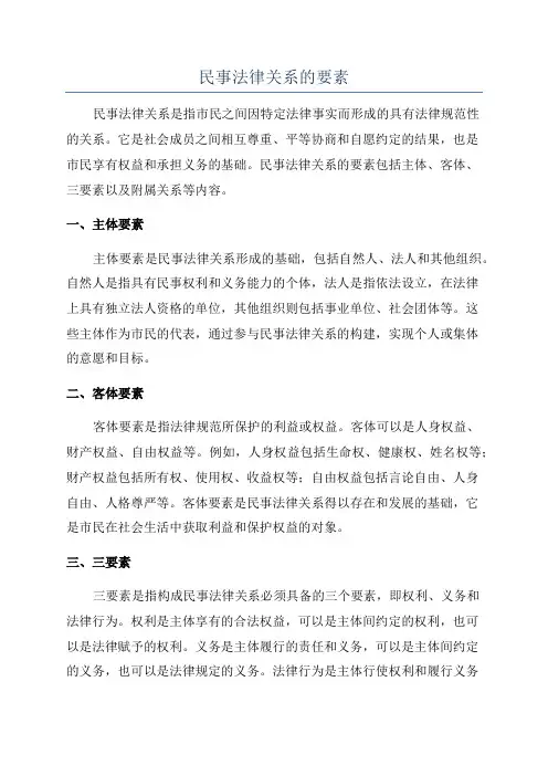 民事法律关系的要素