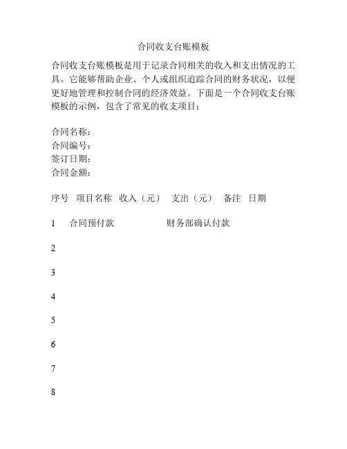 合同收支台账模板