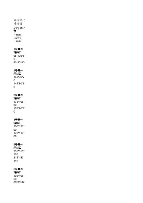 周转箱尺寸