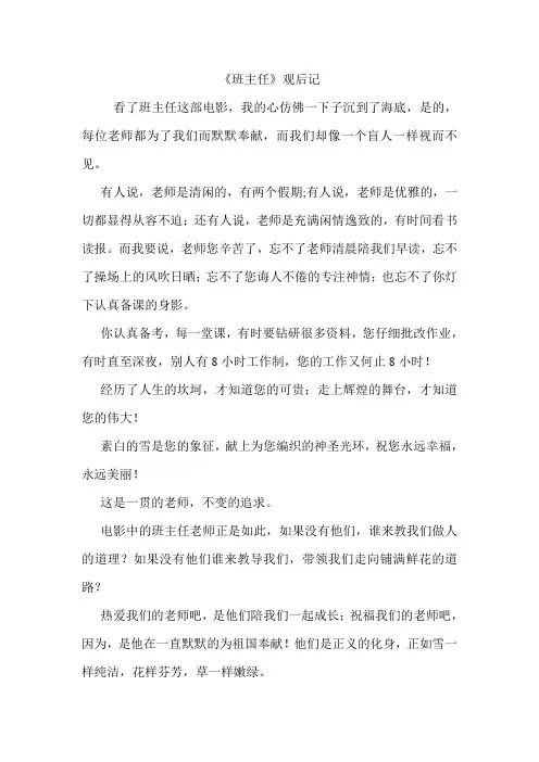 班主任观后感