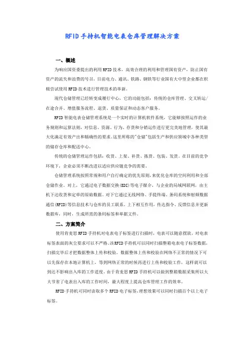 RFID手持机智能电表仓库管理解决方案