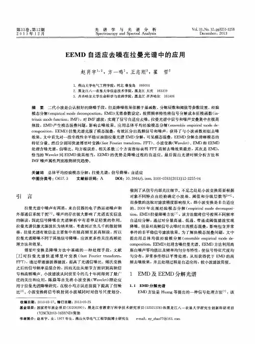 EEMD自适应去噪在拉曼光谱中的应用