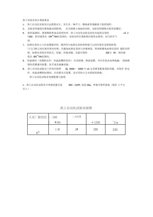 热工实验室规划要求