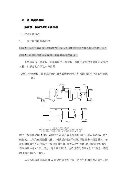 裂解气深冷分离流程青岛科技大学精品课程网站