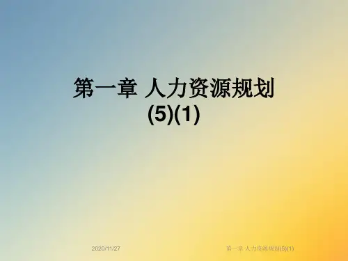 第一章 人力资源规划(5)(1)