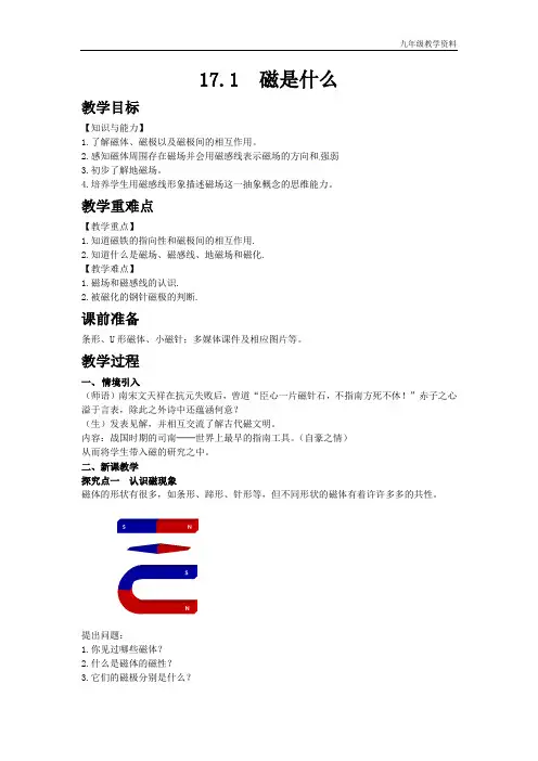 泸科版九年级物理下册17.1  磁是什么
